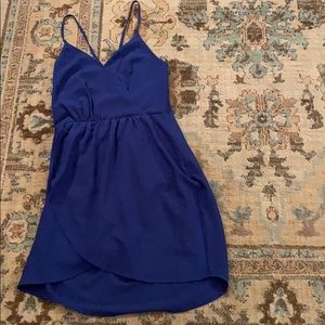 Blue cross tie back dress.